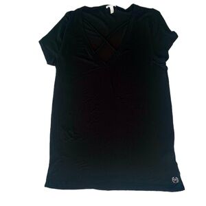 Victoria’s Secret Pink Crisscross Short Sleeve Black T-shirt Size XS